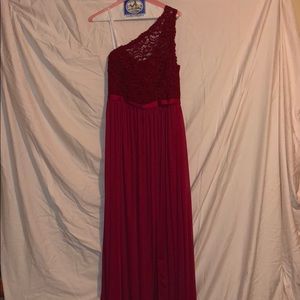 Red bride made dress